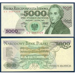 Pologne Pick N°150c, Billet de banque de 5000 Zlotych 1988