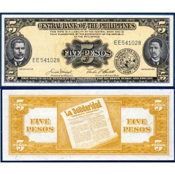 Philippines Pick N°135e, Billet de banque de 5 Pesos 1949