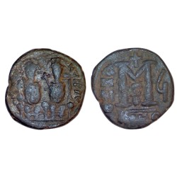 Follis Justin II et Sophie (570-571), SB 369 atelier Nicomedie 2eme officine
