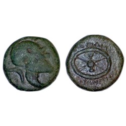 Thrace, Messambria ae20 Cuivre (-300 à -250) casque et roue