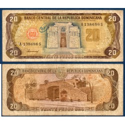 Republique Dominicaine Pick N°120b, Billet de banque de 20 Pesos oro 1980-1982