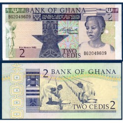 Ghana Pick N°18d, Billet de banque de 2 cédis 1982