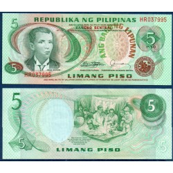 Philippines Pick N°160d, Billet de banque de 5 Piso 1978