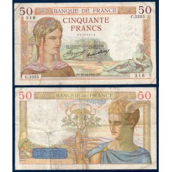 50 Francs Cérès TB 31.10.1935 Billet de la banque de France