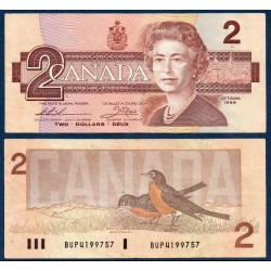 Canada Pick N°94b, Billet de banque de 2 dollars 1986