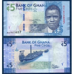 Ghana Pick N°44, Billet de banque de 5 Cedis 2017