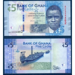 Ghana Pick N°43, Billet de banque de 5 Cedis 2017
