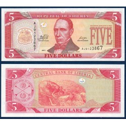 Liberia Pick N°26g, Billet de banque de 5 Dollars 2011