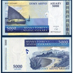 Madagascar Pick N°91b, Billet de banque de 5000 Ariary Francs 2009