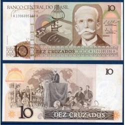 Bresil Pick N°209b, Billet de banque de 10 Cruzados 1987