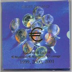 Triple Coffret BU Finlande 1999-2001 3 séries de pièces Euro brillant universel