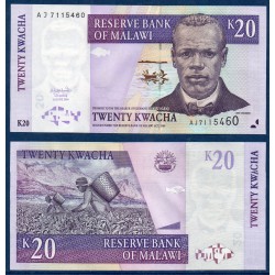 Malawi Pick N°52a, Billet de banque de 20 kwatcha 2004