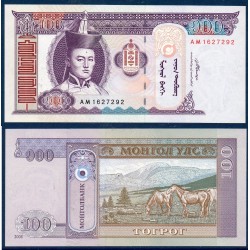 Mongolie Pick N°65b, Billet de Banque de 100 Tugrik 2008