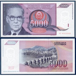 Yougoslavie Pick N°111, Billet de banque de 5000 Dinara 1991