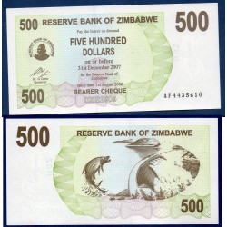 Zimbabwe Pick N°43, Billet de banque de 500 Dollars 2006