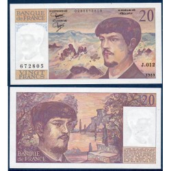 20 Francs Debussy Neuf 1983 Billet de la banque de France
