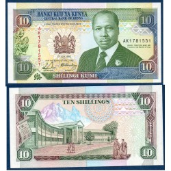 Kenya Pick N°24b, Billet de banque de 10 Shillings 1990