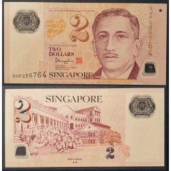 Singapour Pick N°46g, Billet de banque de 2 Dollars 2005-2018