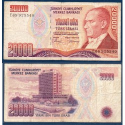 Turquie Pick N°201b, TTB Billet de banque de 20000 Lira 1970