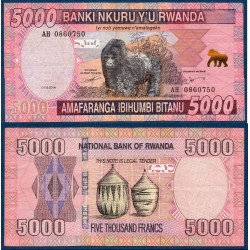 Rwanda Pick N°41, TTB Billet de banque de 5000 Francs 2014