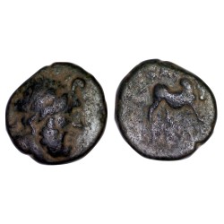 Macedoine, Thessalonique Ae19 Cuivre (-200 à -100) Zeus et taureau