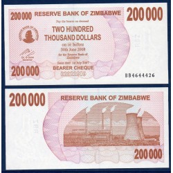 Zimbabwe Pick N°49, Billet de banque de 200000 Dollars 2007