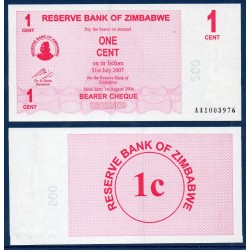 Zimbabwe Pick N°33, Billet de banque de 1 Cent 2006