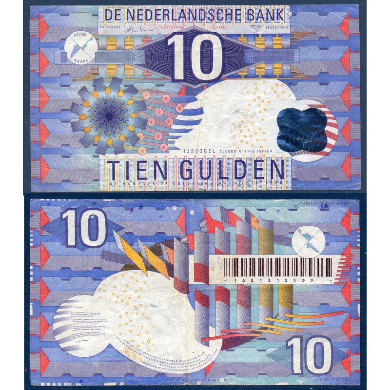 Pays Bas Pick N°99, Billet de Banque de 10 Gulden 1997