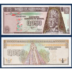 Guatemala Pick N°86b, Billet de banque de 0.5 Quetzal 1994