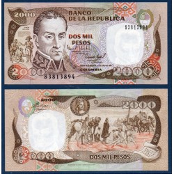 Colombie Pick N°439A, Billet de banque de 2000 Pesos 1993