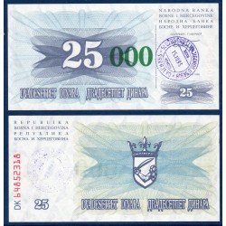 Bosnie Pick N°54e, Billet de banque de 25000 Dinara 1993