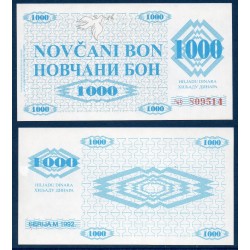 Bosnie Pick N°8r, Billet de banque de 1000 Dinara 1992