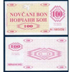Bosnie Pick N°6r, Billet de banque de 100 Dinara 1992