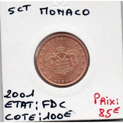 Pièce 5 centimes d'euro Monaco 2001
