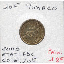 Pièce 10 centimes d'euro Monaco 2003