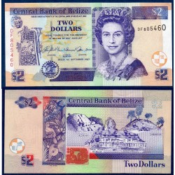 Belize Pick N°66c, Billet de banque de 2 dollars 2007
