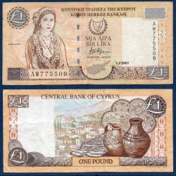 Chypre Pick N°60c, TB Billet de banque de 1 pound 2001