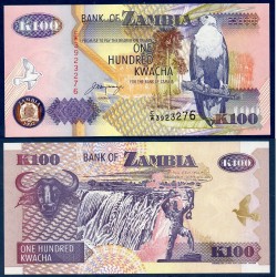 Zambie Pick N°38b, Billet de banque de 100 Kwacha 1992