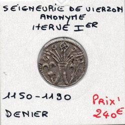 Berry, Seigneurie de Vierzon, anonyme Hervé 1er (1150-1190) Denier