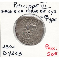 Gros à la fleur de Lys Philippe VI (1341) pièce de monnaie royale