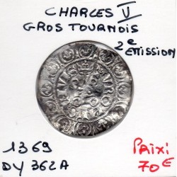 Gros Tournois Charles VI (1369) pièce de monnaie royale