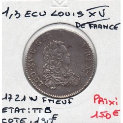 1/3 Ecu de France 1721 W Lille Louis XV Flan Neuf pièce de monnaie royale