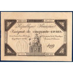 Assignat 50 livres 24.12.1792 Sup signature Francois