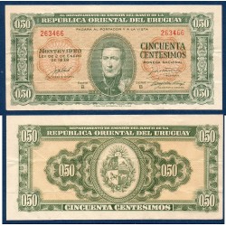 Uruguay Pick N°34, Billet de banque de 50 centessimos 1939