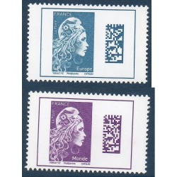 Timbres France Yvert No 5257 + 5258 Datamatrix marianne neufs luxes ** 2018