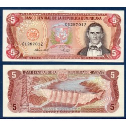 Republique Dominicaine Pick N°118c, Billet de banque de 5 Pesos oro 1984-1988