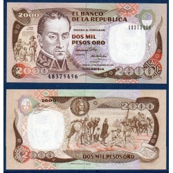 Colombie Pick N°433, Billet de banque de 2000 Pesos 1986-1990