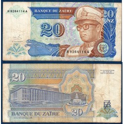 Zaire Pick N°56, TB Billet de banque de 20 Nouveaux Zaires 1993