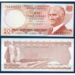 Turquie Pick N°187a, Billet de banque de 20 Lira 1970