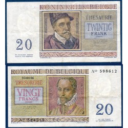 Belgique Pick N°132b, Billet de banque de 20 Francs Belge 1956